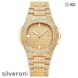 Emerald Shape Lab Grown Diamond Orbit Watch for Women - Silveroni
