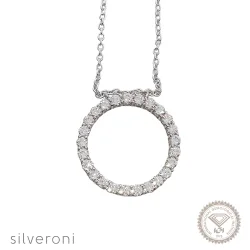 Eternal Circle Lab Grown Diamond Necklace | Silveroni - 1