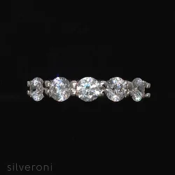 Eternal Radiance Lab Grown Diamond Ring by Silveroni | Round 3.8 mm (5 pcs) | 1 Carat - 2