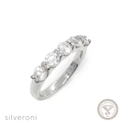 Eternal Radiance Lab Grown Diamond Ring by Silveroni | Round 3.8 mm (5 pcs) | 1 Carat - Silveroni