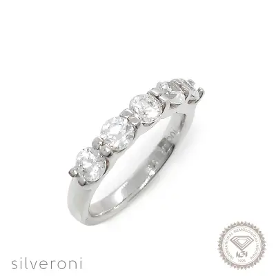 Eternal Radiance Lab Grown Diamond Ring by Silveroni | Round 3.8 mm (5 pcs) | 1 Carat - 1