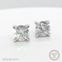 Luxe Radiance Lab Grown Diamond Earrings in 18k by Silveroni - 1