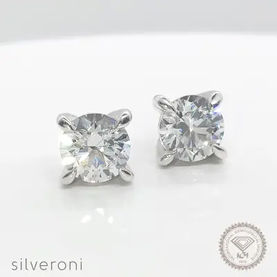 Luxe Radiance Lab Grown Diamond Earrings in 18k by Silveroni - 1
