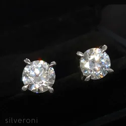 Luxe Radiance Lab Grown Diamond Earrings in 18k by Silveroni - 2