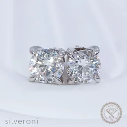 Ethereal Glow Lab Grown Diamond Earrings | Sustainable Elegance by Silveroni - 1
