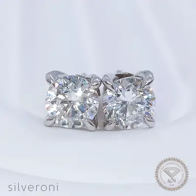 Ethereal Glow Lab Grown Diamond Earrings | Sustainable Elegance by Silveroni - 1