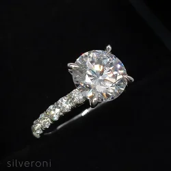 Ethereal Sky Gold Lab Grown Oval Solitare Ring | Sustainable Elegance by Silveroni - 2
