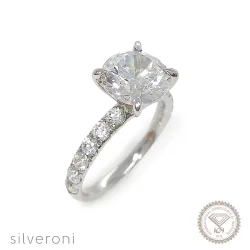 Ethereal Sky Gold Lab Grown Oval Solitare Ring | Sustainable Elegance by Silveroni - 1