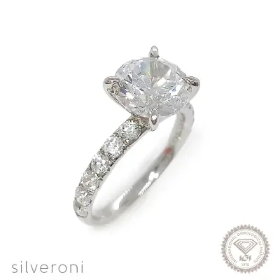 Ethereal Sky Gold Lab Grown Oval Solitare Ring | Sustainable Elegance by Silveroni - 1
