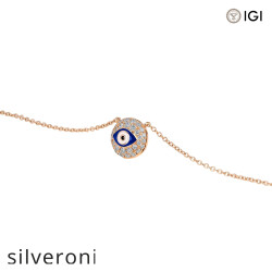 Evil Eye Round Diamond Necklace in 18k Rose Gold - 2