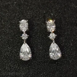 Exquisite 18K Gold Lab Grown Diamond Drop Earrings | Sustainable Luxury by Silveroni - 2