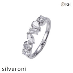 F VVS Marquise Lab Grown Diamond 18K Gold Eternity Ring - Silveroni