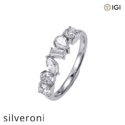 F VVS Marquise Lab Grown Diamond 18K Gold Eternity Ring - 1