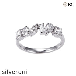 F VVS Marquise Lab Grown Diamond 18K Gold Eternity Ring - 2