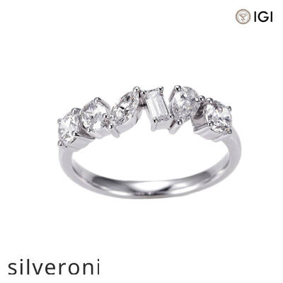 F VVS Marquise Lab Grown Diamond 18K Gold Eternity Ring - 2