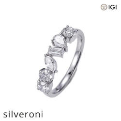 F VVS Marquise Lab Grown Diamond 18K Gold Eternity Ring - 3