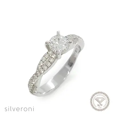 Frozen Echo Gold Lab Grown Diamond Ring | Sustainable Elegance by Silveroni - 1