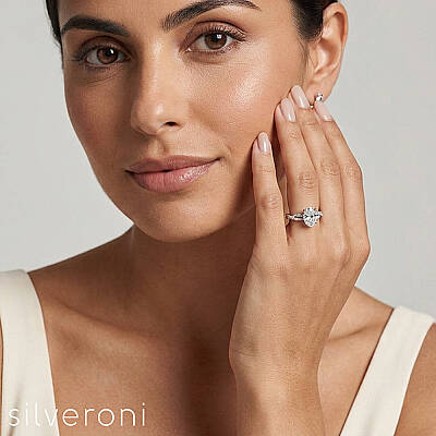 Frozen Echo Gold Lab Grown Diamond Ring | Sustainable Elegance by Silveroni - 2