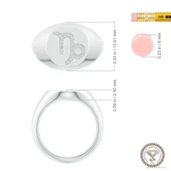 Galactic Sagittarius Zodiac Signet Ring in 18K White Gold - 4