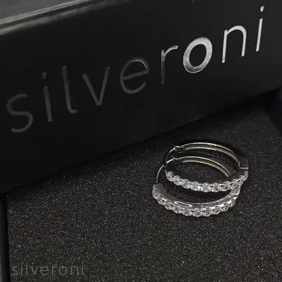 Glamorous Lab Grown Diamond 18K Gold Hoop Earrings | Sustainable Elegance by Silveroni - 2