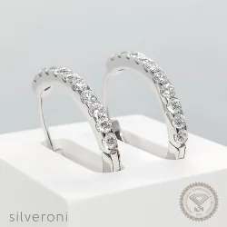 Glamorous Lab Grown Diamond 18K Gold Hoop Earrings | Sustainable Elegance by Silveroni - 1