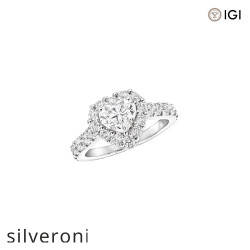 Heart Shape Lab Grown Diamond Engagement Ring - Silveroni