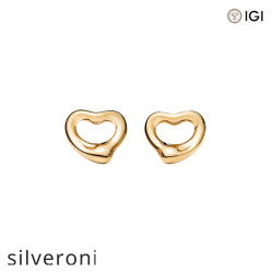 Heart Shape Open Heart Earrings - Silveroni