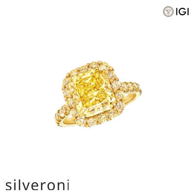 Icon Radiant Cut Fancy Vivid Yellow Diamond Engagement Ring - 1