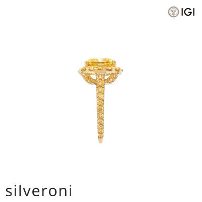 Icon Radiant Cut Fancy Vivid Yellow Diamond Engagement Ring - 2