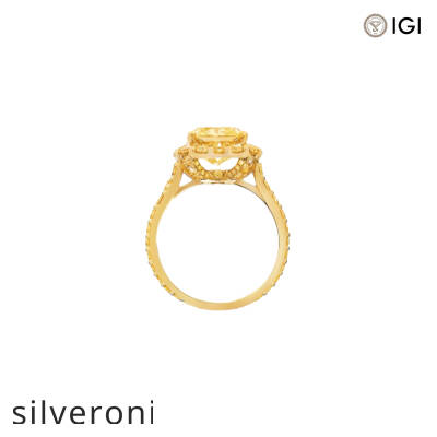 Icon Radiant Cut Fancy Vivid Yellow Diamond Engagement Ring - 3