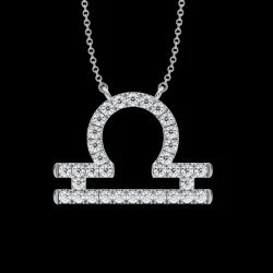 Libra Zodiac Sign Diamond Necklace, IGI-Certified Lab-Grown - 2