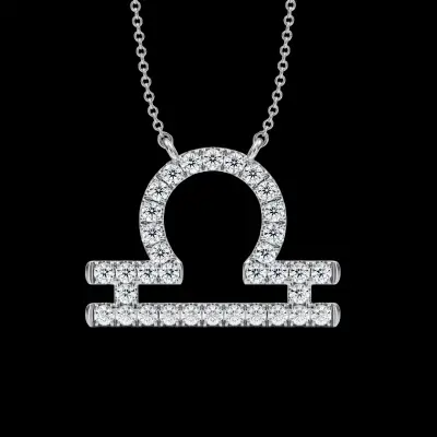 Libra Zodiac Sign Diamond Necklace, IGI-Certified Lab-Grown - 2