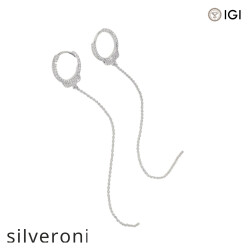 Love Lockdown Round Diamond Earrings in 18k White Gold - Silveroni