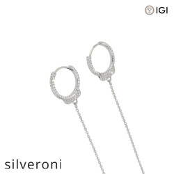 Love Lockdown Round Diamond Earrings in 18k White Gold - 2