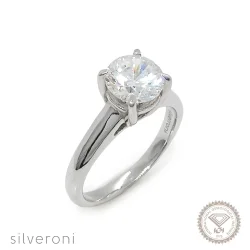 Luminous Grace Lab Grown Diamond Ring 14K Silveroni | Rd: 6.5mm (1pc) | 1.00 Carat - Silveroni