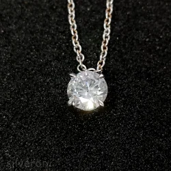 Lustrous Aurora Round Lab Grown Diamond Necklace - 2