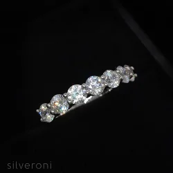 Lustrous Seven Stone Lab Grown Diamond Ring | Sustainable Elegance by Silveroni - 2