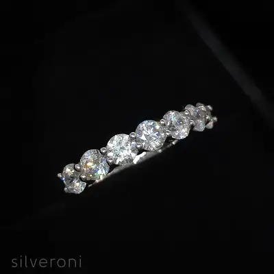 Lustrous Seven Stone Lab Grown Diamond Ring | Sustainable Elegance by Silveroni - 2