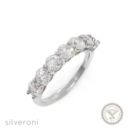 Lustrous Seven Stone Lab Grown Diamond Ring | Sustainable Elegance by Silveroni - 1