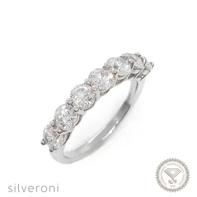Lustrous Seven Stone Lab Grown Diamond Ring | Sustainable Elegance by Silveroni - 1
