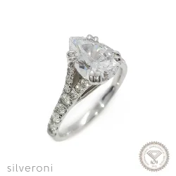 Majestic Luster Lab Grown Diamond Solitaire Ring | Sustainable Elegance by Silveroni - 1