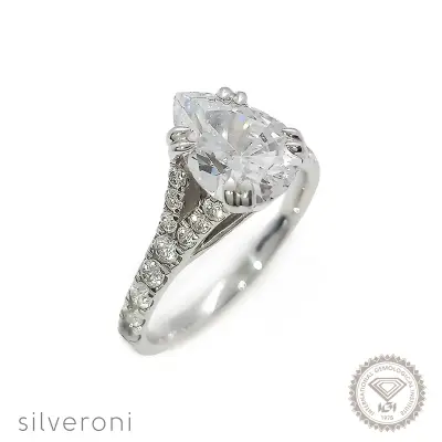 Majestic Luster Lab Grown Diamond Solitaire Ring | Sustainable Elegance by Silveroni - 1
