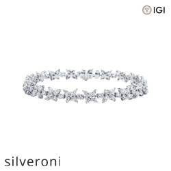 Marquise Cut Lab Grown Diamond Cluster Tennis Bracelet in Platinum - Silveroni