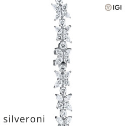 Marquise Cut Lab Grown Diamond Cluster Tennis Bracelet in Platinum - 2