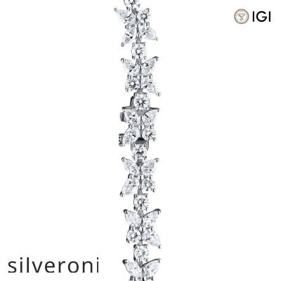 Marquise Cut Lab Grown Diamond Cluster Tennis Bracelet in Platinum - 2