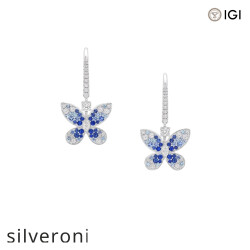 Marquise Diamond and Sapphire Tourmaline Drop Earrings - Silveroni