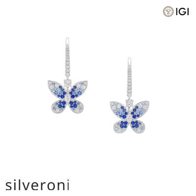 Marquise Diamond and Sapphire Tourmaline Drop Earrings - 1