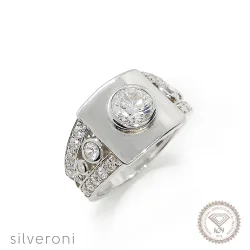 Noble Majesty Lab Grown Diamond Ring | Sustainable Elegance by Silveroni - 1
