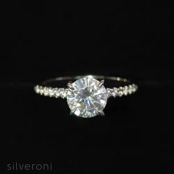 Ocean Whisper Gold Lab Grown Diamond Ring | Sustainable Elegance by Silveroni - 2
