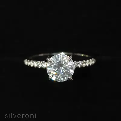 Ocean Whisper Gold Lab Grown Diamond Ring | Sustainable Elegance by Silveroni - 2